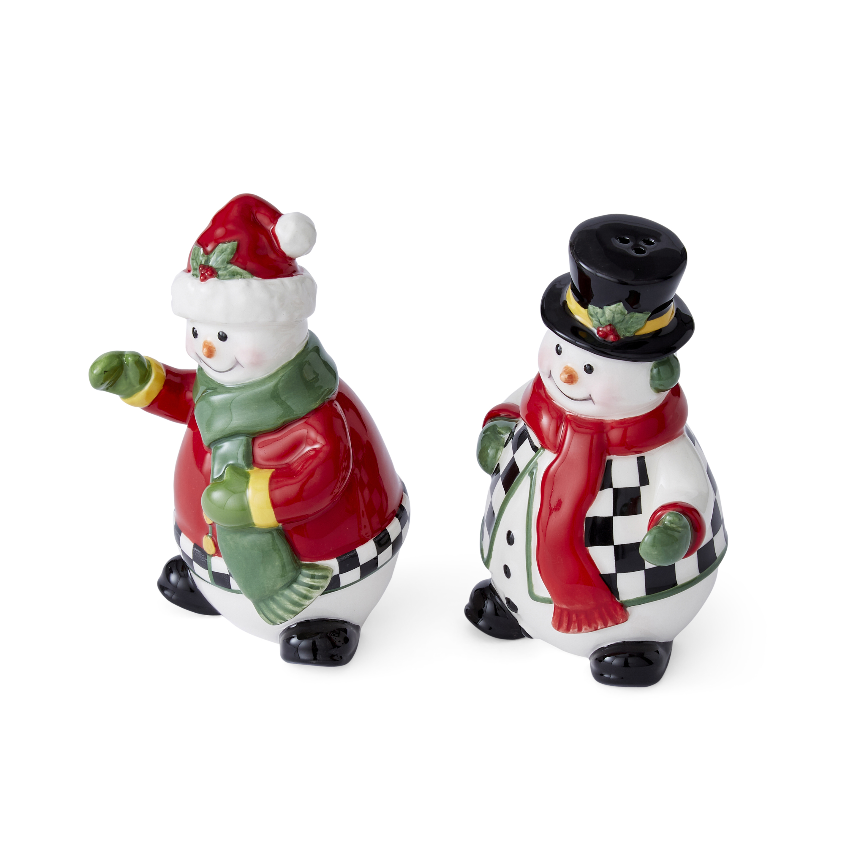 Christmas Tree Figural Snowman Salt and Pepper image number null